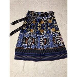 Ann Taylor Loft Blue Floral A Line Skirt Size 6 EUC!